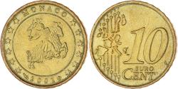 World Coins - Monaco, Rainier III, 10 Euro Cent, 2001, Paris, , Brass, KM:170