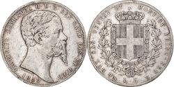World Coins - Italian States, SARDINIA, Vittorio Emanuele II, 5 Lire, 1859, Genoa, Silver