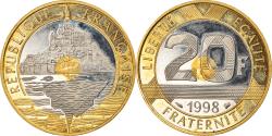 World Coins - Coin, France, Mont Saint Michel, 20 Francs, 1998, Proof, , Tri-Metallic