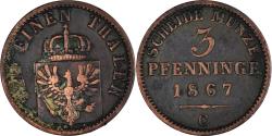 World Coins - Coin, Germany, 3 Pfennig, 1867