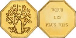 World Coins - France, Token, Amour et Mariage, Voeux, Gilt Bronze, Arbres,