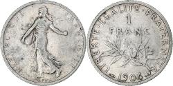 World Coins - France, Franc, Semeuse, 1904, Paris, Silver, , Gadoury:467, KM:844.1