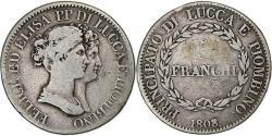 World Coins - Principality of Lucca and Piombino, Felix and Elisa, 5 Franchi, 1808, Firenze