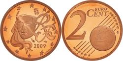 World Coins - France, 2 Euro Cent, 2009, Paris, BE, , Copper Plated Steel, Gadoury:2