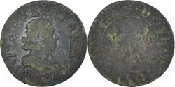 World Coins - Coin, France, Louis XIII, Double Tournois, 1616, Amiens, Rare,