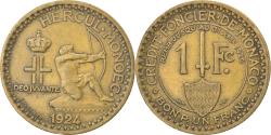 World Coins - Coin, Monaco, Louis II, Franc, 1924, Poissy, , Aluminum-Bronze, KM:111