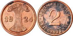 World Coins - Coin, GERMANY, WEIMAR REPUBLIC, 2 Reichspfennig, 1924, Berlin,