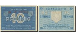 World Coins - Banknote, Germany, Baden, 10 Pfennig, 1947, KM:S1002a, UNC(63)