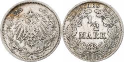 World Coins - Coin, Germany, Empire., 1/2 Mark, 1905, Berlin, , Silver, KM:17