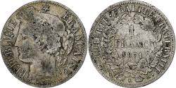 World Coins - France, Franc, Cérès, 1871, Bordeaux, Silver, , Gadoury:465, KM:822.2