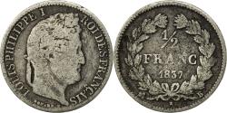 World Coins - Coin, France, Louis-Philippe, 1/2 Franc, 1837, Rouen, , Silver