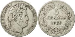 World Coins - Coin, France, Louis-Philippe, 5 Francs, 1839, Lyon, , Silver, KM:749.4