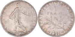 World Coins - Coin, France, Semeuse, Franc, 1911, Paris, , Silver, KM:844.1