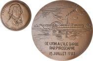 World Coins - France, Medal, Claude de Jouffroy d'Abbans, Sciences & Technologies, 1983