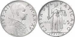 World Coins - VATICAN CITY, Pius XII, 5 Lire, 1953, Rome, Aluminum, , KM:51.1