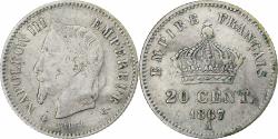 World Coins - France, Napoleon III, 20 Centimes, Napoléon III, 1867, Paris, Silver