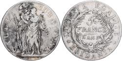 World Coins - Piedmontese Republic, 5 Francs, An 9 (1801), Torino, Silver,