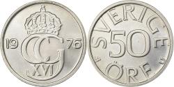 World Coins - Sweden, Carl XVI Gustaf, 50 Öre, 1976, Copper-nickel, , KM:855