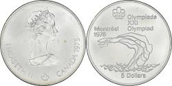 World Coins - Coin, Canada, Elizabeth II, Platform Diver, 5 Dollars, 1975, , Silver