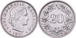 World Coins - Switzerland, 20 Rappen, 1931, Bern, Nickel, , KM:29