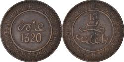 World Coins - Coin, Morocco, 'Abd al-Aziz, 10 Mazunas, 1902/AH1320, Berlin, , Bronze