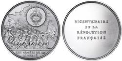 World Coins - France, Medal, Bicentenaire de la Révolution Française, 1989, Silvered bronze
