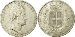 World Coins - Coin, ITALIAN STATES, SARDINIA, Carlo Alberto, 5 Lire, 1844, Genoa,