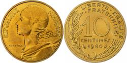 World Coins - France, 10 Centimes, Marianne, 1980, Paris, série FDC, Aluminum-Bronze