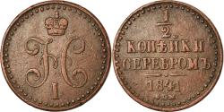 World Coins - Coin, Russia, Nicholas I, Denga, 1/2 Kopek, 1841, Saint-Petersburg,