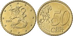 World Coins - Finland, 50 Euro Cent, 2001, Vantaa, Nordic gold,