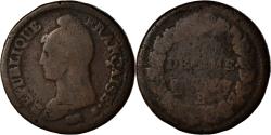 World Coins - Coin, France, Dupré, Decime, 1796, Rouen, , Bronze, KM:644.3