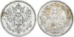 World Coins - Coin, Finland, Nicholas II, 25 Penniä, 1908, Helsinki, , Silver