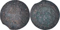 World Coins - Coin, France, Louis XIII, Double Tournois, 1638, Axe Loire-Rhône,