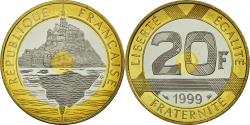 World Coins - Coin, France, Mont Saint Michel, 20 Francs, 1999, Paris,