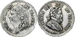 World Coins - France, Quinaire, Louis XVIII and Henri IV, Silver,