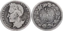 World Coins - Belgium, Leopold I, 1/2 Franc, 1834, , Silver, KM:6