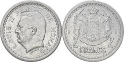 World Coins - Coin, Monaco, Louis II, 2 Francs, 1943, Paris, , Aluminum, KM:121