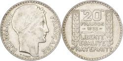 World Coins - France, 20 Francs, Turin, 1933, Paris, Rameaux longs, Silver,