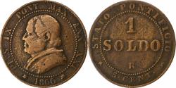 World Coins - ITALIAN STATES, PAPAL STATES, Pius IX, Soldo, 5 Centesimi, 1866, Rome, Copper