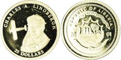 World Coins - Coin, Liberia, Charles A. Lindbergh, 25 Dollars, 2001, American Mint,