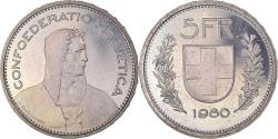 World Coins - Coin, Switzerland, 5 Francs, 1980, Bern, Proof, , Copper-nickel, KM:40a.1