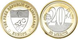 World Coins - Coin, Eurozone, 20 Merits, 2023, LIBERLAND, , Bi-Metallic