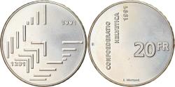 World Coins - Coin, Switzerland, 700 ans de la Confédération, 20 Francs, 1991,