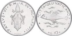 World Coins - Vatican, Paul VI, 10 Lire, 1977 - Anno XV, Roma, BU, , Aluminum, KM:119