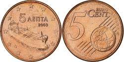 World Coins - Greece, 5 Euro Cent, 2003, Athens, , Copper Plated Steel, KM:183