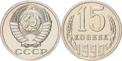 World Coins - Russia, 15 Kopeks, 1990, Saint Petersburg, Copper-Nickel-Zinc, , KM:131