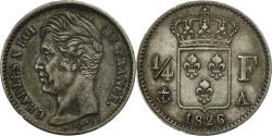 World Coins - Coin, France, Charles X, 1/4 Franc, 1826, Paris, , Silver, KM:722.1