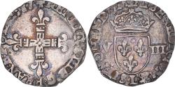 World Coins - Coin, France, Henri III, 1/8 Ecu, 1587, Bayonne, , Silver, Gadoury:485