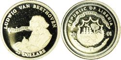 World Coins - Coin, Liberia, Beethoven, 25 Dollars, 2001, American Mint, , Gold