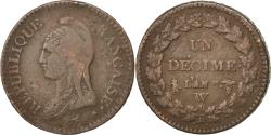 World Coins - Coin, France, Dupré, Decime, 1798, Lille, , Bronze, KM:644.11